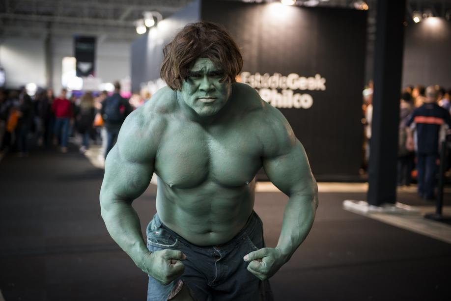 Na Geek City Curitiba 2017,  o "Hulk curitibano" Sidnei Ribas. Foto: divulgação.