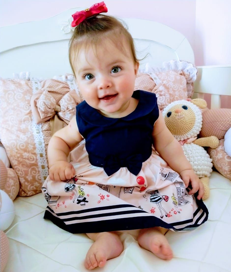 Gabriela nasceu bem e já completa sete meses. A bebê faz consultas mensais com o pediatra para acompanhamento de possíveis sequelas Foto: Arquivo pessoal. Gabriela nasceu bem e já completa sete meses. A bebê faz consultas mensais com o pediatra para acompanhamento de possíveis sequelas Foto: Arquivo pessoal.