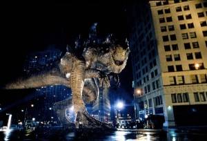 O Godzilla de 1998 mostra que tamanho não é mesmo documento. Filme de Roland Emmerich traz o monstrengo gigante para dentro de Manhattan (Foto: Divulgação).