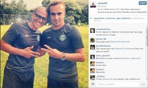Zé Love tieta Alex na pré-temporada do Coritiba: rei das redes sociais. (Reprodução: Instagram)