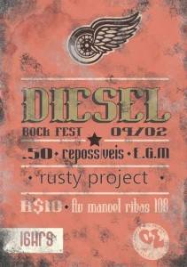 Diesel Rock Fest agitadíssimo com as bandas .50, E.G.M., Rusty Project e Repossíveis! (Divulgação)