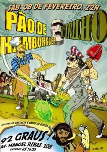 A camaradagem e o rock presentes no 92º, com Pão de Hamburguer e O Trilho (arte de Fábio Biondo)