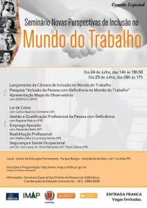 Seminário Novas Perspectivas de Inclusão no Mundo do Trabalho acontece semana que vem