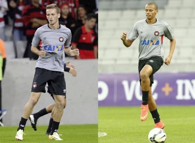 Léo Pereira e Cleberson, dupla de zaga do Atlético (Fotos: Felipe Rosa / Tribuna do Paraná e Hugo Harada / Gazeta do Povo)