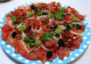 Tiradito de salmão