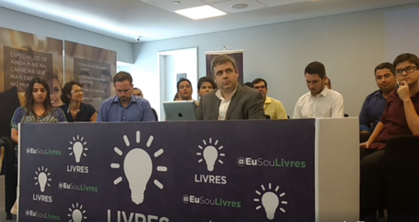 Pré-candidatos do movimento liberal Livres durante anúncio à imprensa em São Paulo (Foto: Livres/Divulgação)