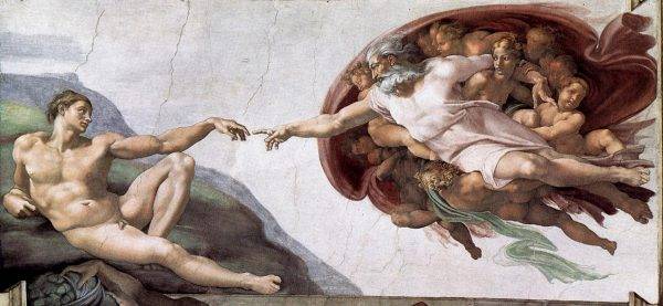Michelangelo, "Criação de Adão" (Capela Sistina)