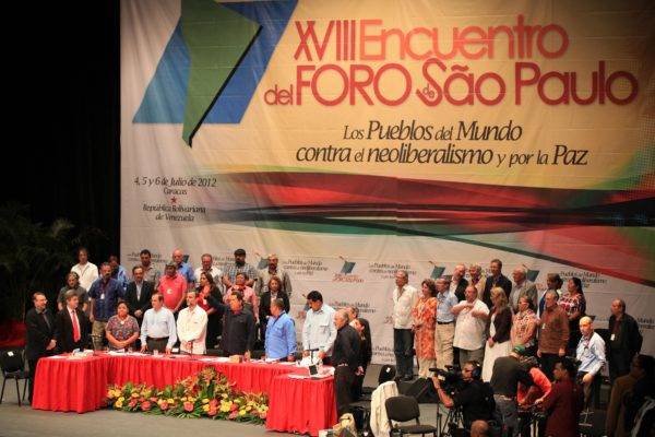 XVIII Encontro do Foro de São Paulo, em 2012. Cancillería Ecuador/Wikimedia Commons